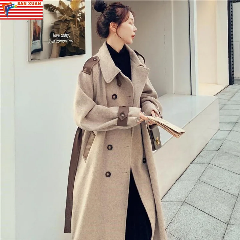 W122 fleece jacket long coat  wool & blends winter autumn fall apparel clothes for women cardigan blazer  blazers ladies