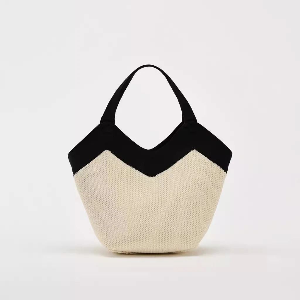 Custom New Design FlyKnitting Pattern High quality  Portable Handbag For Women