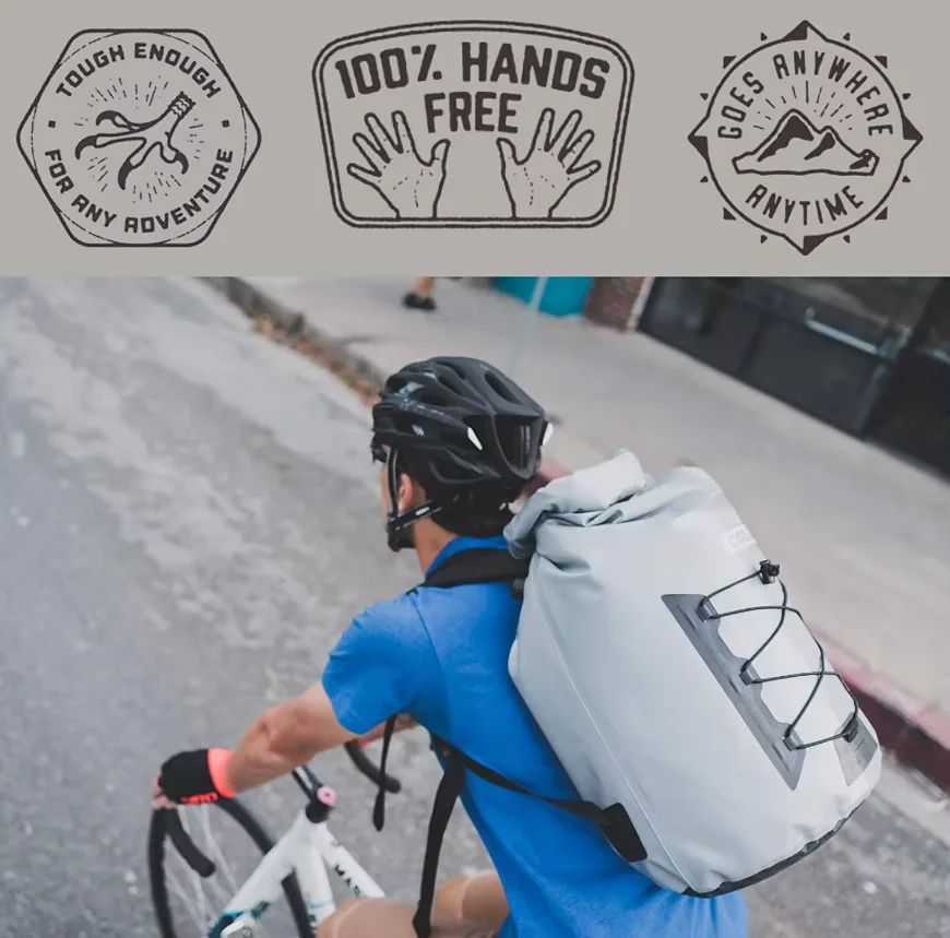 Collapsible Backpack Cooler Hands Free, 100% Waterproof, 24+ Hours Cooling, Soft Sided Cooler CANS PVC Waterproof