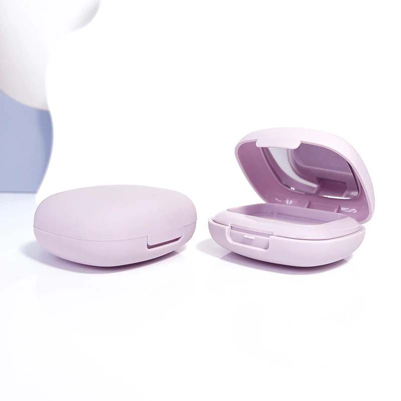 Square Two-layer Makeup Empty Blush Case Loose Powder Case Eyeshadow Palette Packaging with Mirror Cosmetic