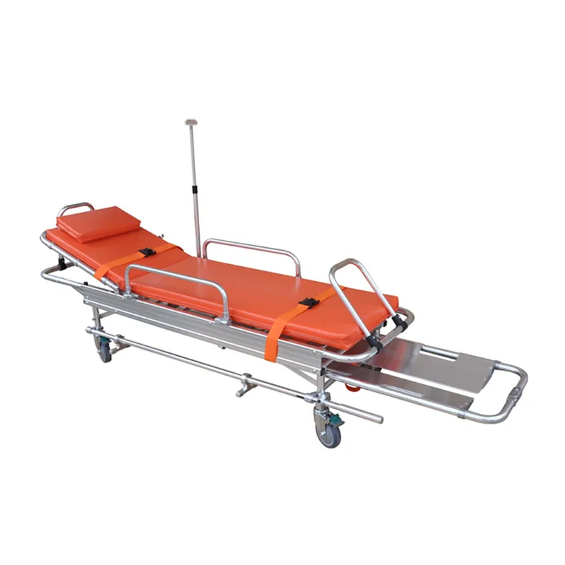 ISO And CE Approved Aluminum Alloy First Aid Ambulance Stretcher Litter Foldaway With Wheels