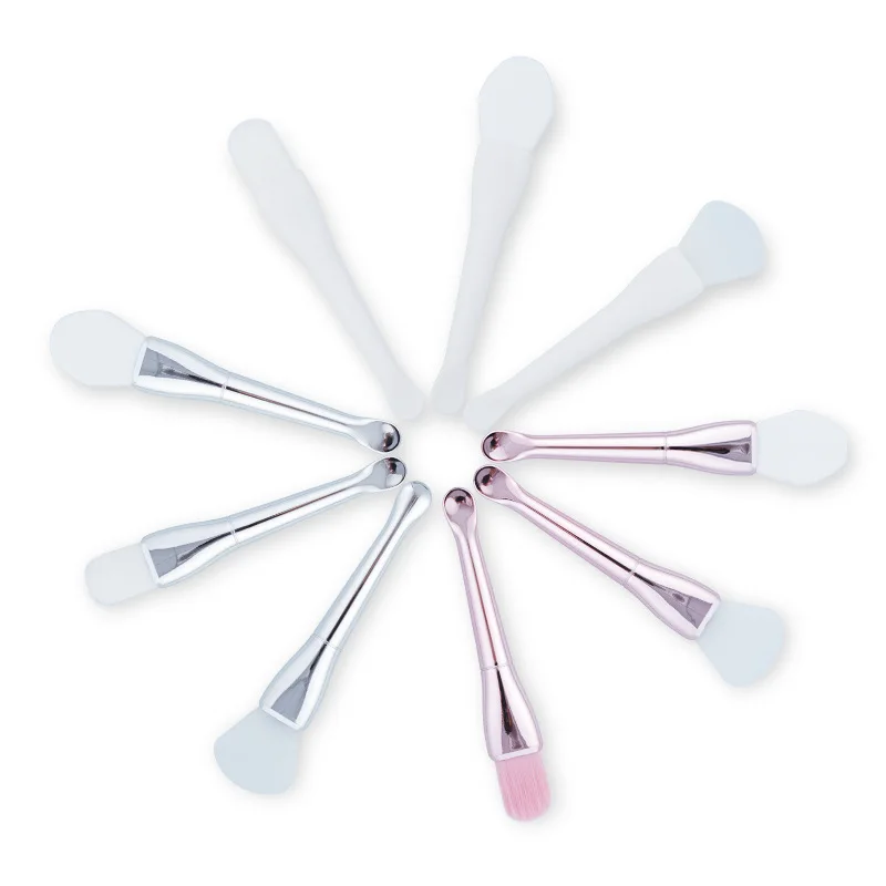 Multifunctional Double Head Face Masking Brush Silicone Mask Brush Face Masking Brush With Spatula Spoon