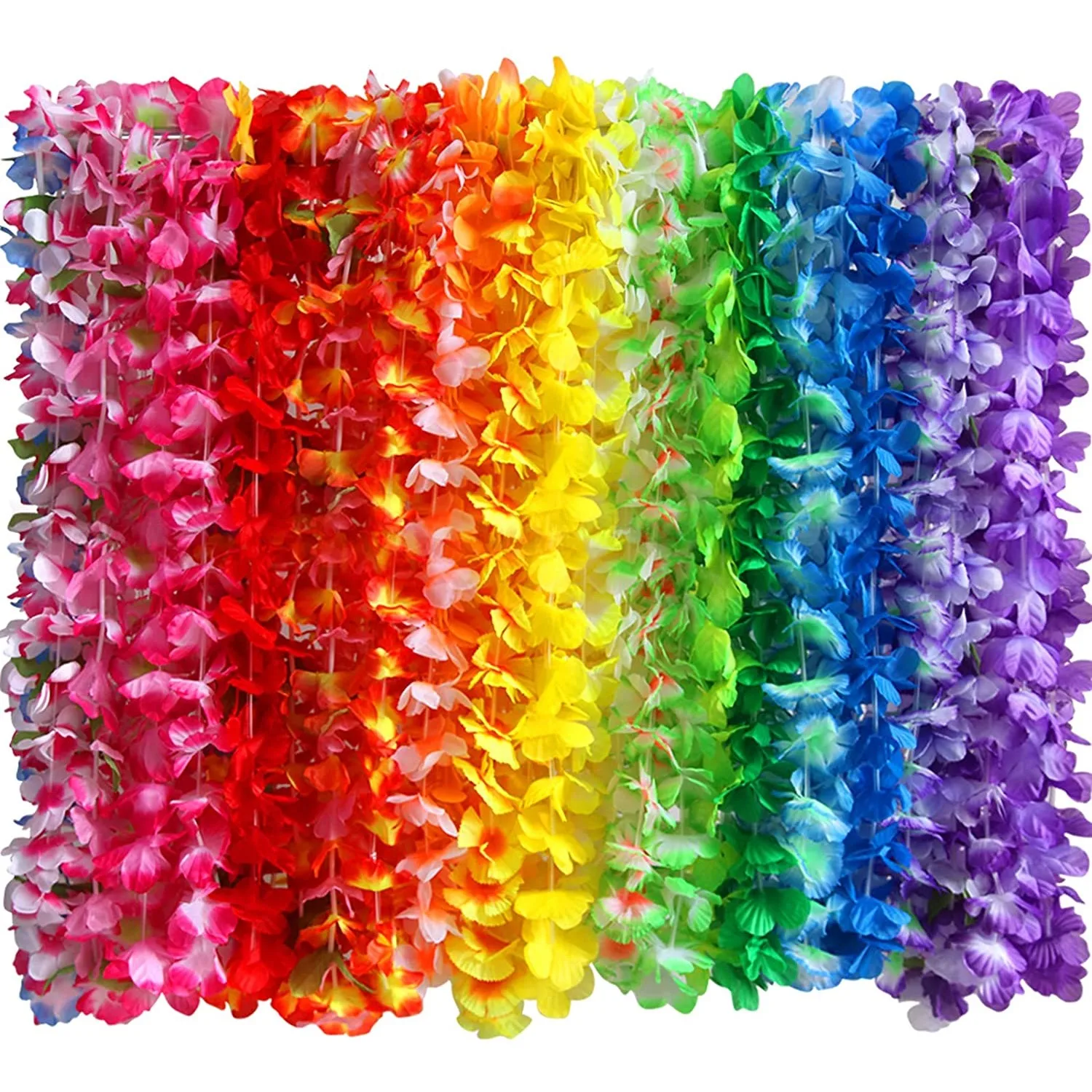 Counts Hawaiian Leis Necklace Tropical Luau Hawaii Silk Flower Lei Theme Party Favors Wreaths Headbands Holiday Wedding Beach Bi