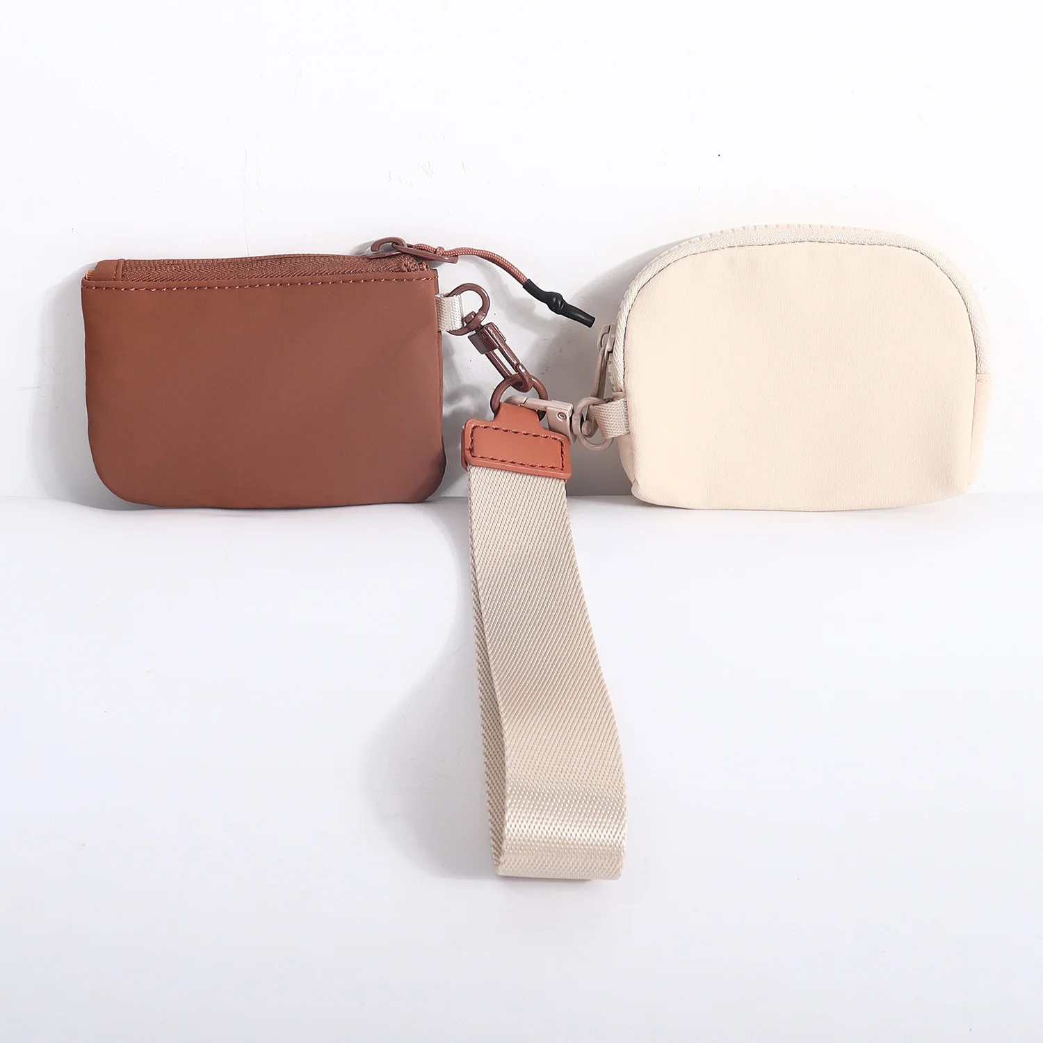 Waterproof Portable Wristlet Wallet Keychain Cute Mini Small Purse Dual Pouch Change Purse Card Holder Coin Purse Men Wrist Bag