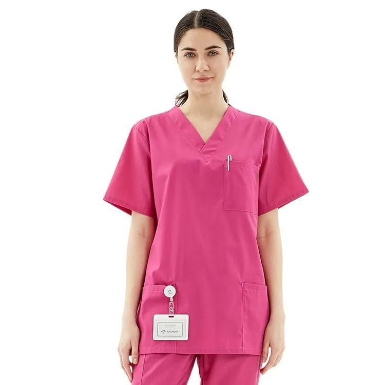 Customized Hospital Scrubs Design Uniform Women Joggers Set Scrubs Uniforms Short Long Sleeve Medical Nurses Scrubs
