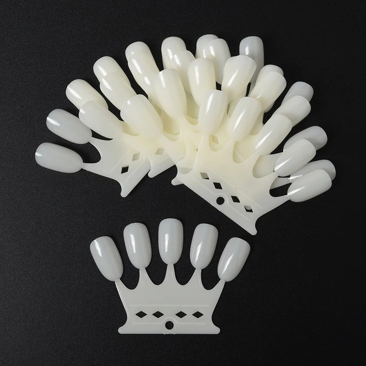 Wholesale ABS plastic nail art display stand tips salon nail extension false tips set oval practice nail trainer tips