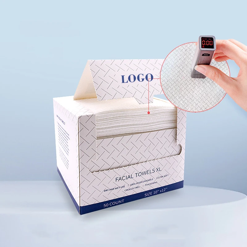 Soft Comfortable Eco-friendly Biodegradable Cotton Hand and Facial Wash, Dry Face Wipes Cleaning Towels Disposable Facial Towels