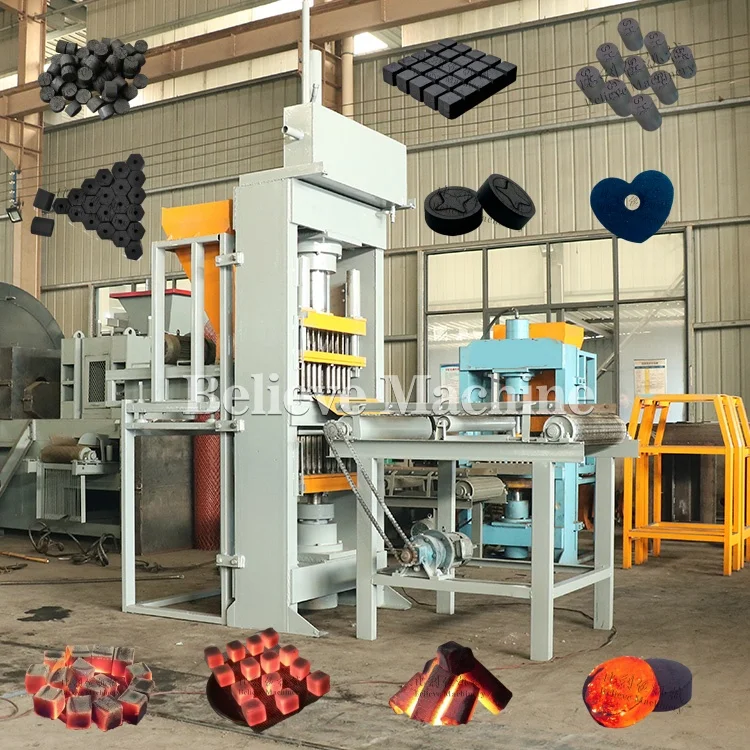 BBQ charcoal briquette making machine hookah charcoal production line hydraulic press for coal briquette