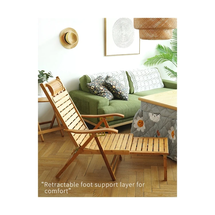 
Made In China Quality Chair Retro Bamboo Wooden Outdoor Folding Chair 