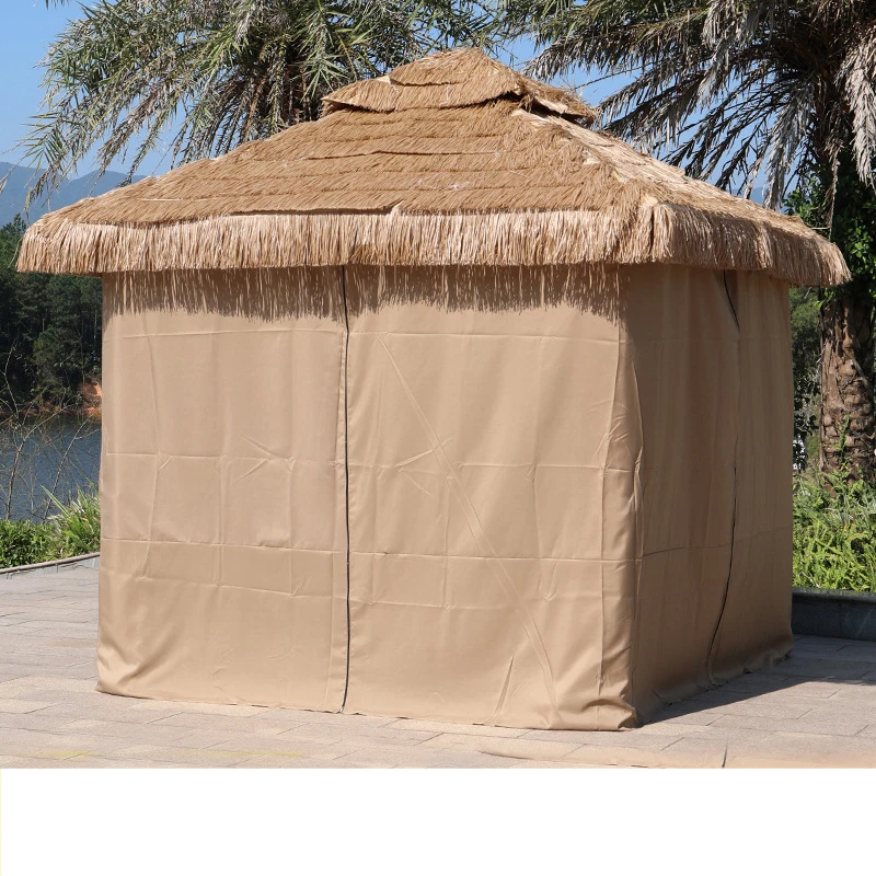 Awning Courtyard Tent Outdoor Thatched Pavilion Canopy Outdoor Stall Four-legged Umbrella Catering Pavilion