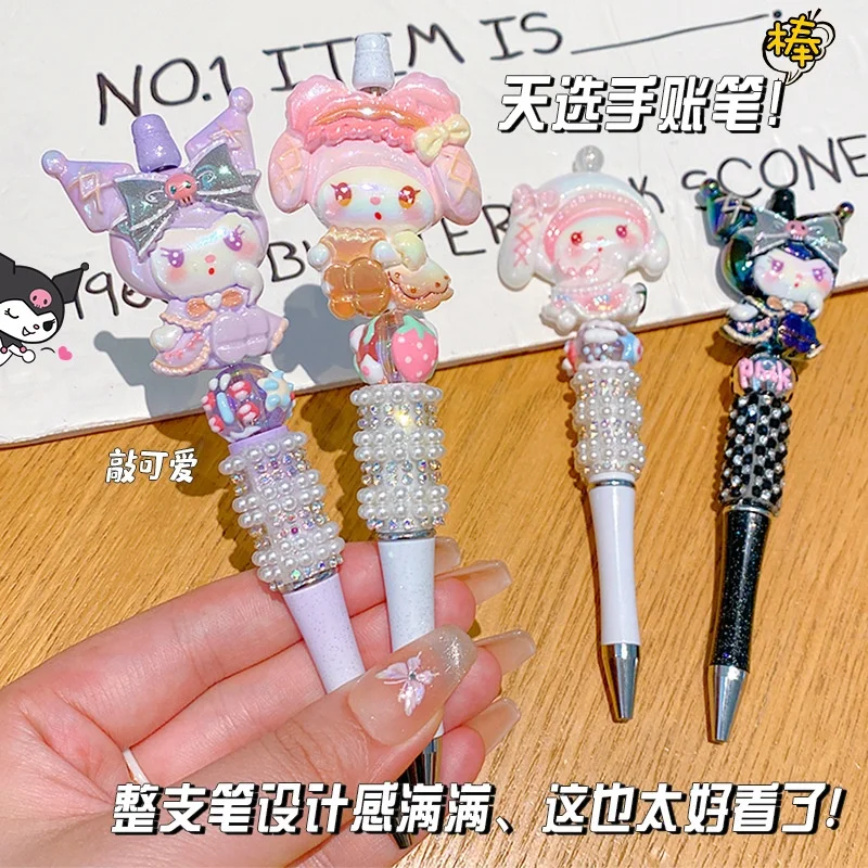Hot Selling sanirou Crystal Diamond Rotating Gel Pen Black Cute Dream Laser melody cinnamon-roll Ballpoint Pen