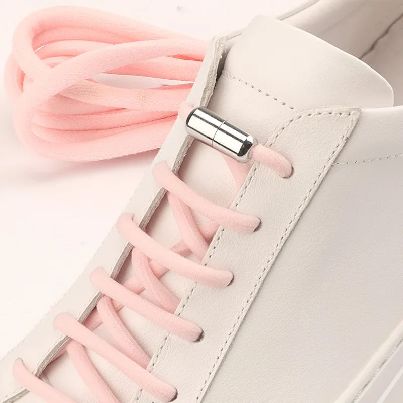 flat sneakers Colorful Capsule Lazy Shoelace 5mm Semicircle Elastic lace With Metal Screw Lock buckle Quick no Tie Shoelaces