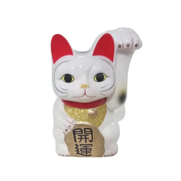 wholesale japanese traditional maneki neko custom gold porcelain ceramic lucky cat for Shop and Office Decoration