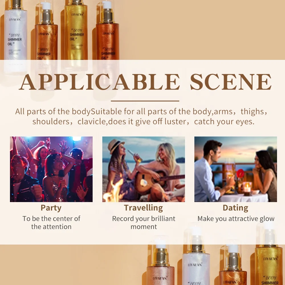 Luxury Highlighter Liquid Vegan Skin Glow Illuminator Shine Pearl White Rose Gold Bronzing Shimmering Oil