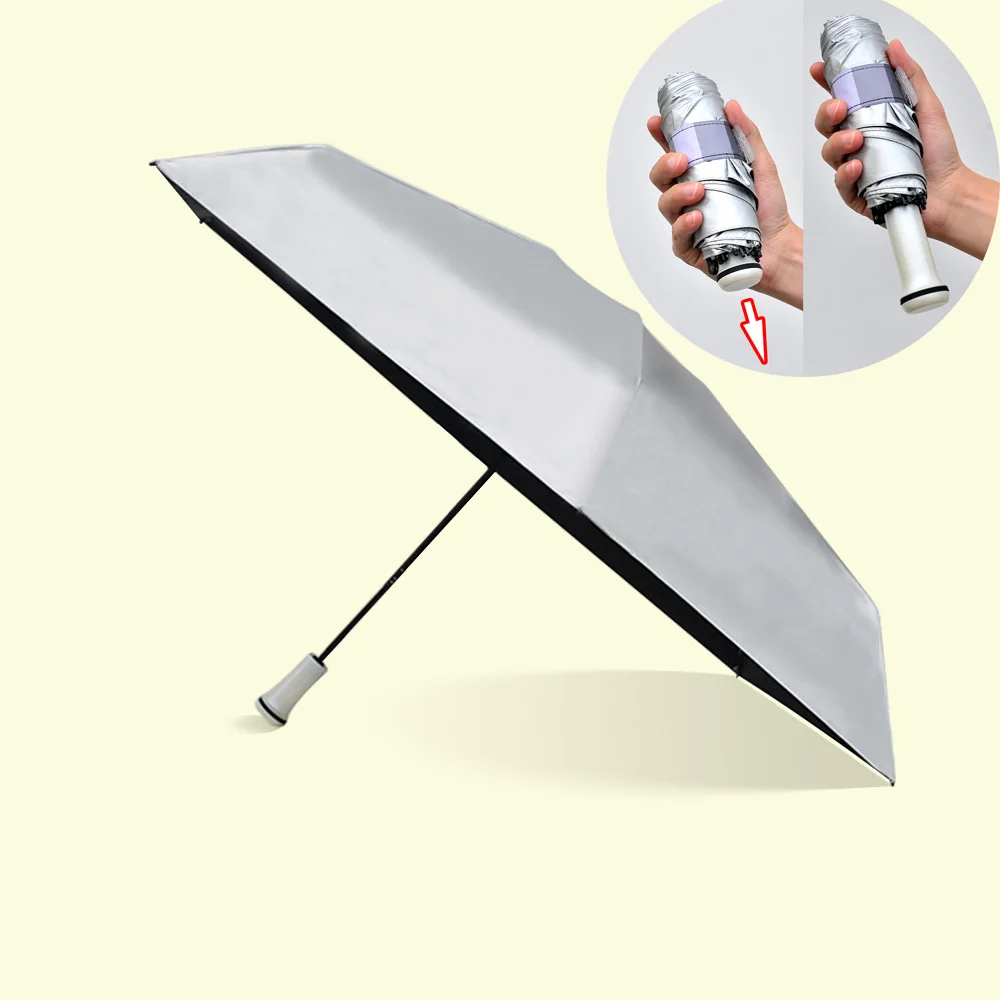 Small batch customization Full plate printing 5 folding UV protection capsule Pocket super tiny umbrella Agile supply chain