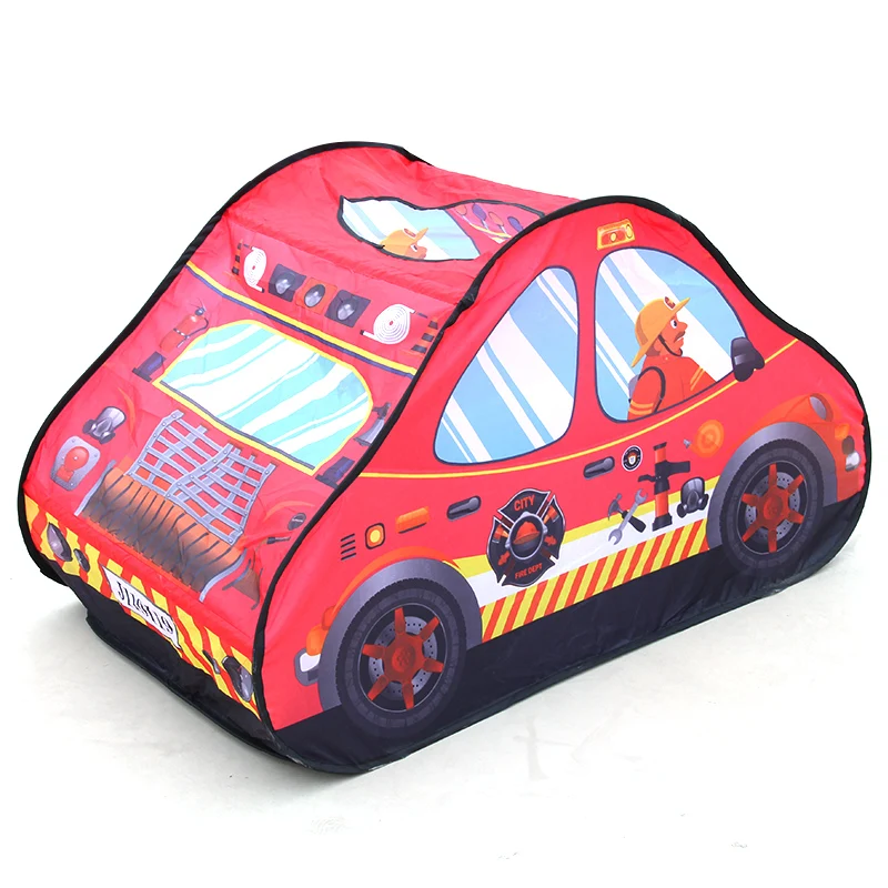 Hight Quality Camping Kids Tent Popup Playhouse Fire Truck Police Car Tent Car Indoor Outdoor Game House Bus Tent