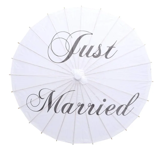 White Paper Umbrella Asian Japanese Chinese Silk Umbrella Just Married Wedding Bridal Party Photo Booth Props