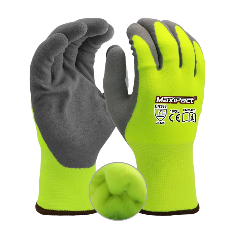 MaxiPact Wholesale latex sandy coated industrial labor protective winter construction thermal safety work gloves