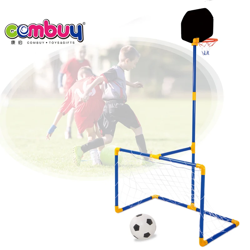 Indoor sport game play 2 in 1 football toys kids basketball stand