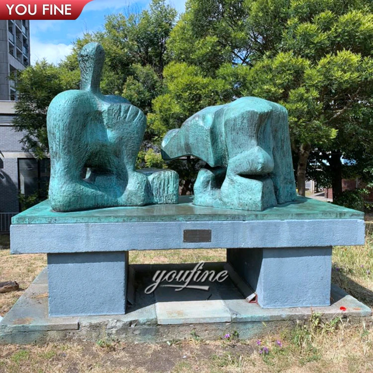 Outdoor Garden Large Henry Moore Bronze Hill Arches Statue