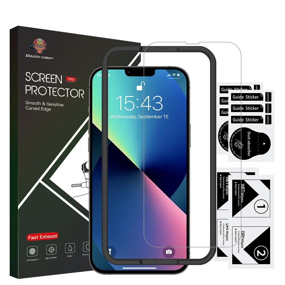 Amazon Hot Sale Explosion-proof 9H 2.5D Glass Screen Protector for iphone 13 12 3 pack