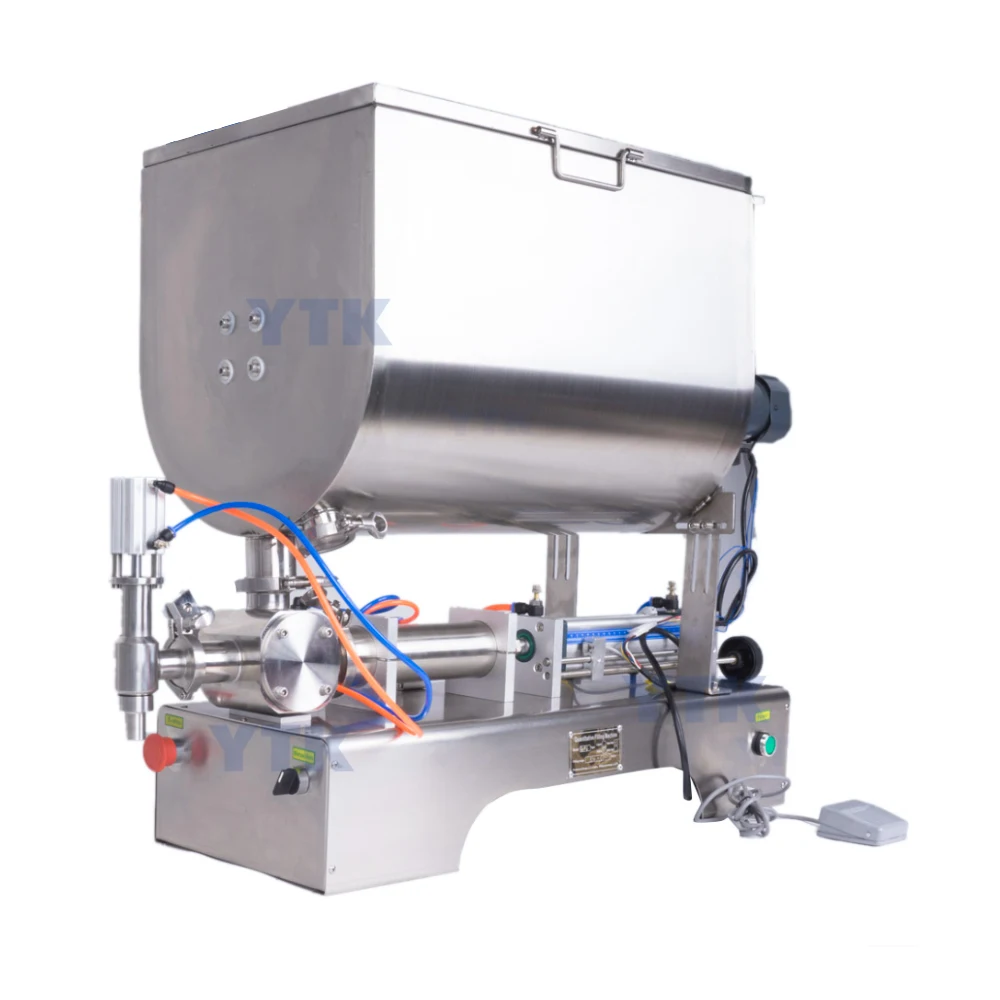 YTK-1000GUF U Type Hopper Mixing Sauce Bottle Filling Machine Semi Automatic Pharmaceutical Honey Filling Machine