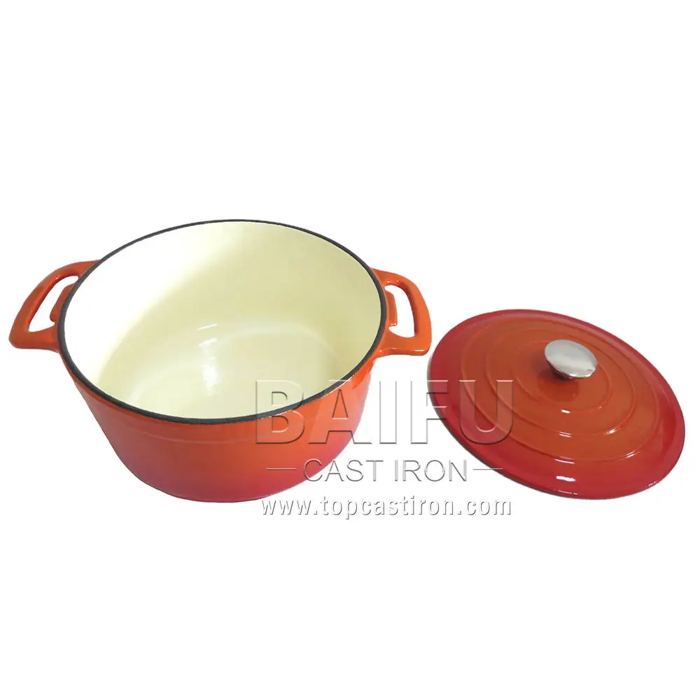 Cooking pot ,Round cast iron enamel casserole ,Cast Iron Cookware Casserole Enamel Dutch Oven With Lid