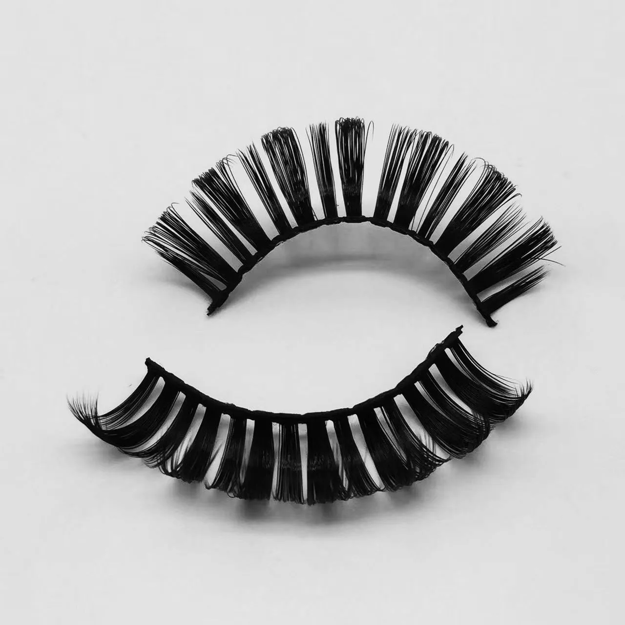 Custom wholesale faux mink lash natural 3d russian strip eyelashes d curl handmade Russian Strip Lashes Eyelashes