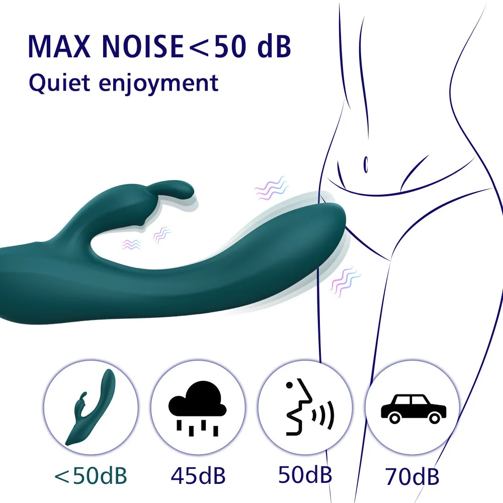 Rabbit Vibrator G Spot Clitoris Stimulator Female Sex Toys with 100% waterproof medical silicone