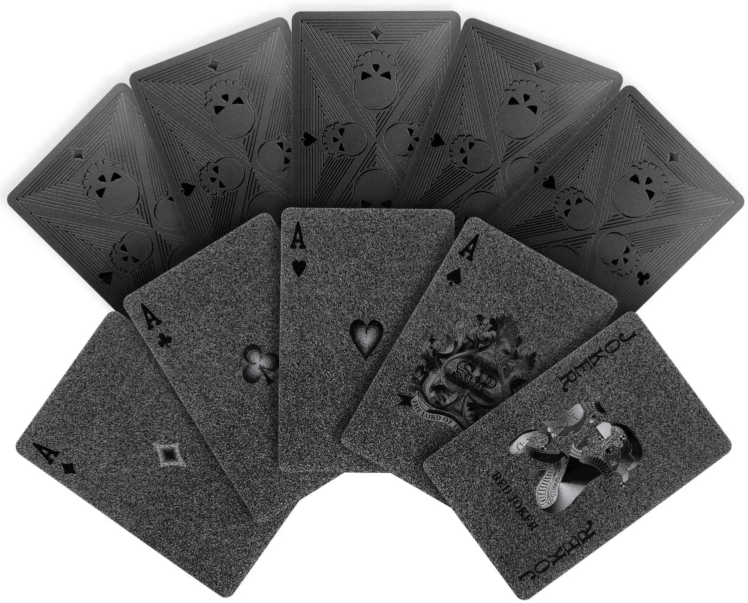 Customize Waterproof Cool Black-Gold Foil Poker playing Cards with Gift Box