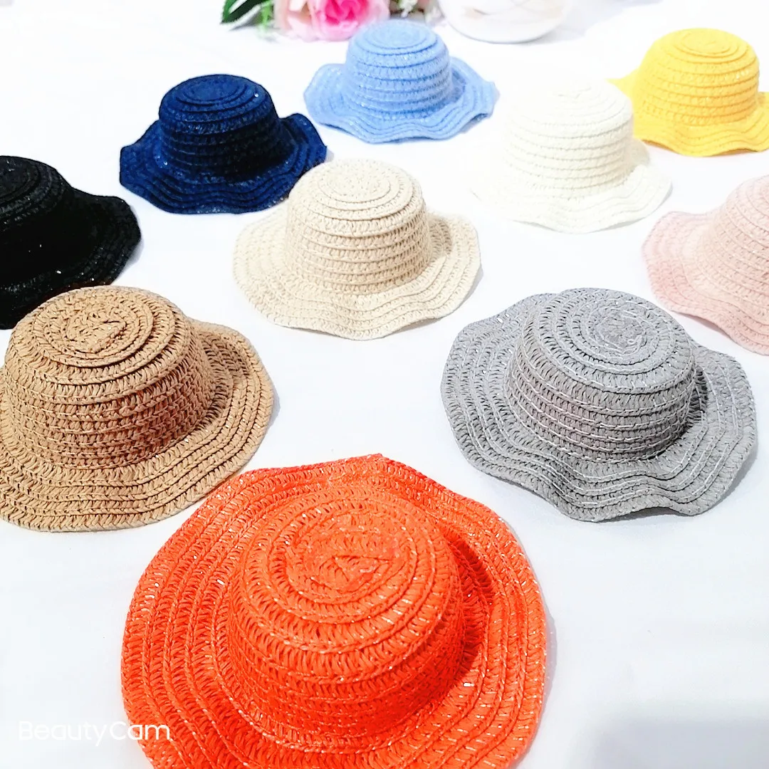 new cute handmade straw fedora caps mini cowboy hats for dolls wholesale