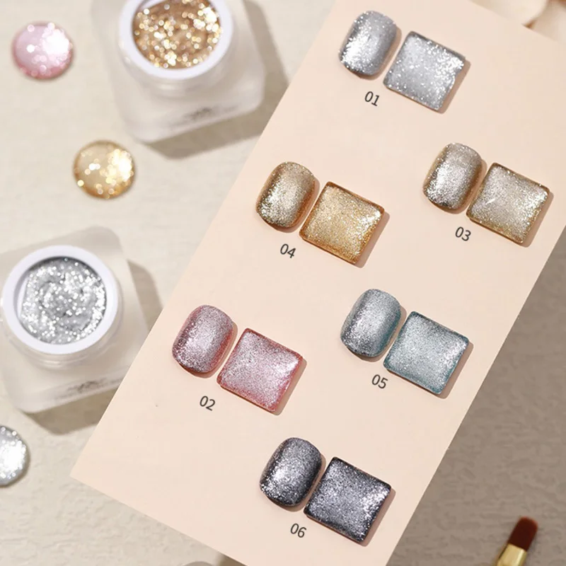 Custom high quality metal liner platinum gel polish logo nail salon art vernis gel flash color liner platinum gel