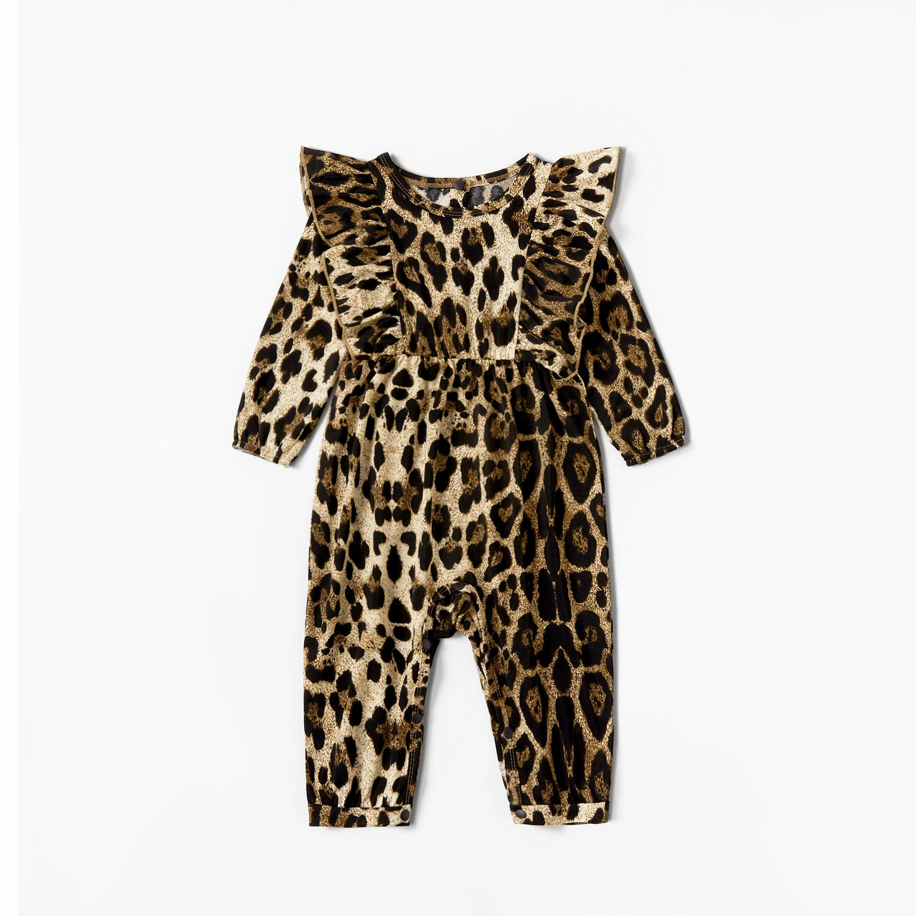 
Summer Mommy and Daughter and Baby Animal Print Outfits Cougar Mom Sleeveless Jumpsuit Baby Romper Sets Printed Girls Baby Girls 