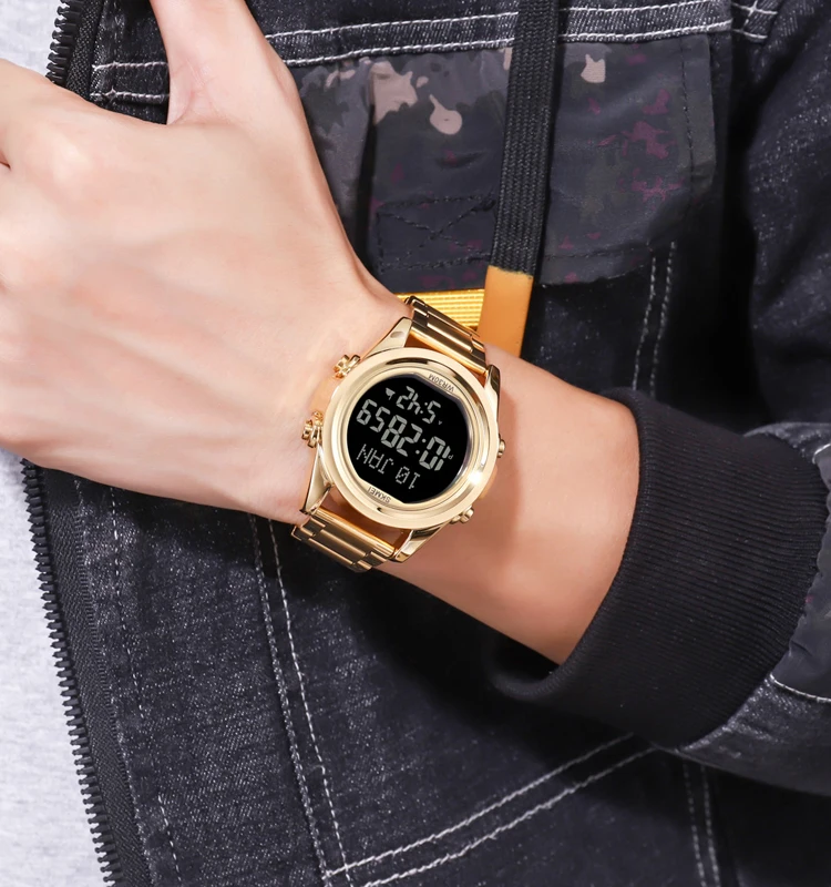 skmei 1667 multifunction digital watch in stock custom logo Muslim worship Qibla watch
