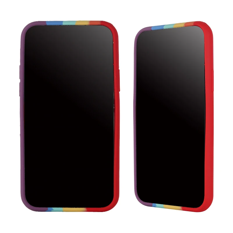 Fashion Funda Protectora De Silicio Liquido For iPhone 12 Rainbow Liquid Silicone Phone Protector Case Estuches For Samsung S21