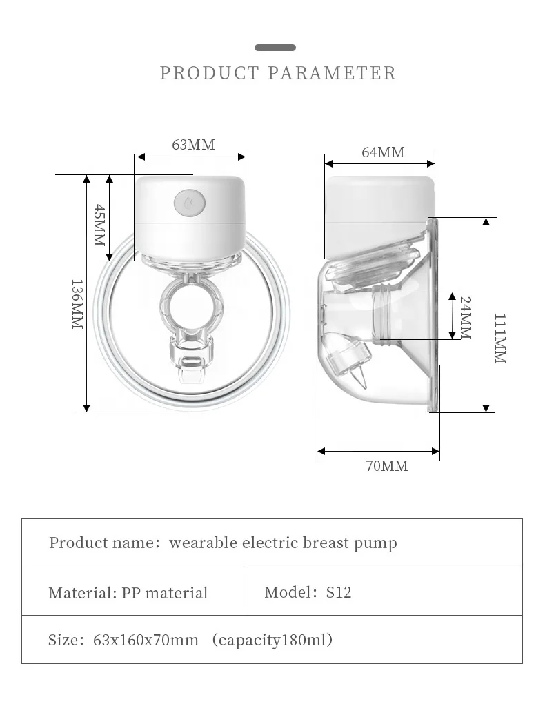 2024 new type wearable hands free breastfeeding pump high suction low noise with all certificates