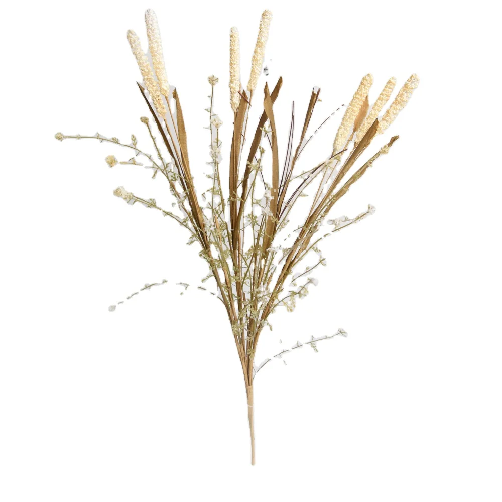 Artificial Bunny Tails Flowers Faux Pampas Grass Cattails Floral Home Office table vase Wedding Arrangements Centerpiece Decor