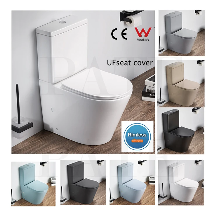 Good Quality European Matt Watermark Rimless Two Piece Modern Bathroom Water Closet Inodoro Toilet