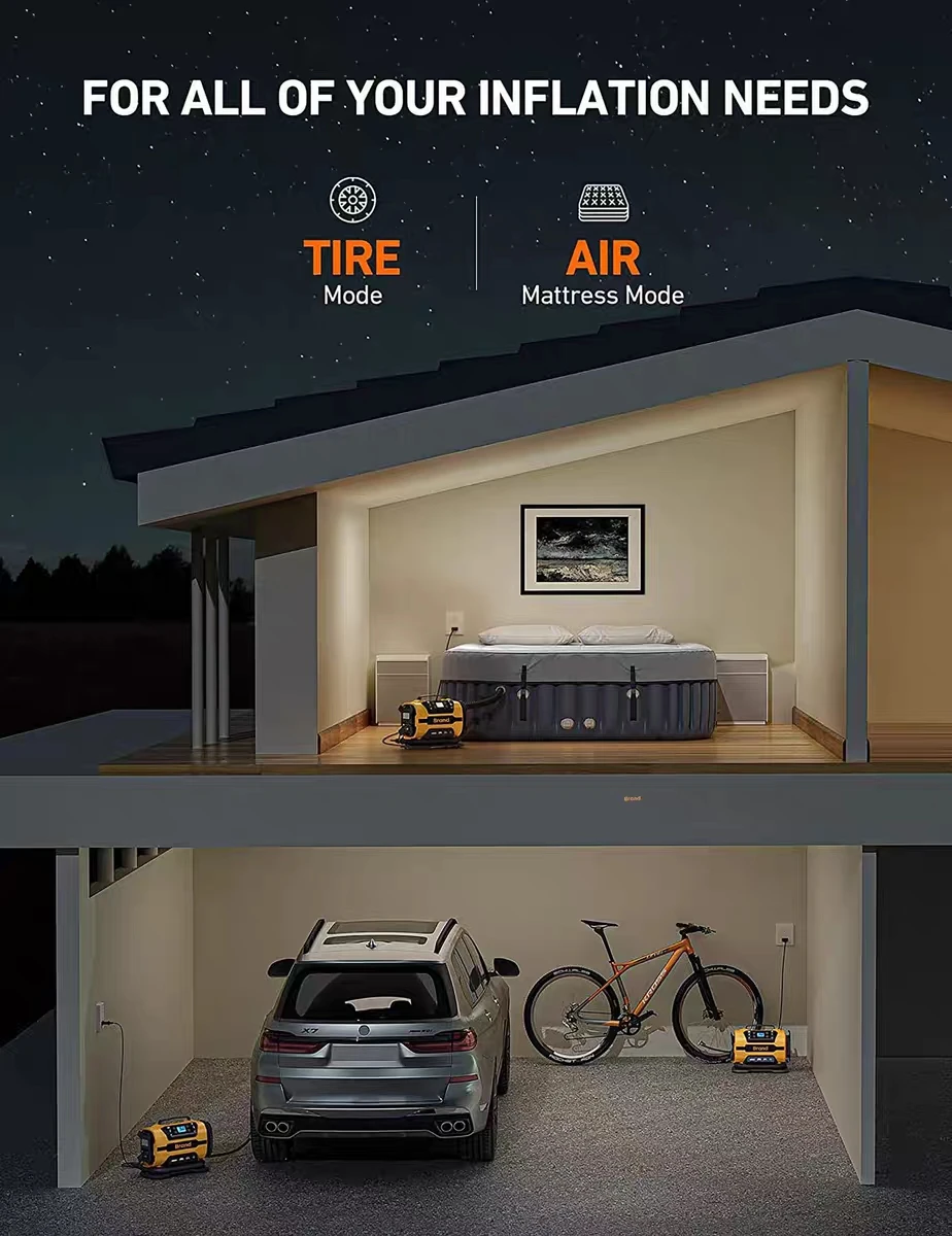 Factory New DC12V Portable Handheld Air Pump Multi-function Air inflator 22mm cylinder diameter Tire Inflator