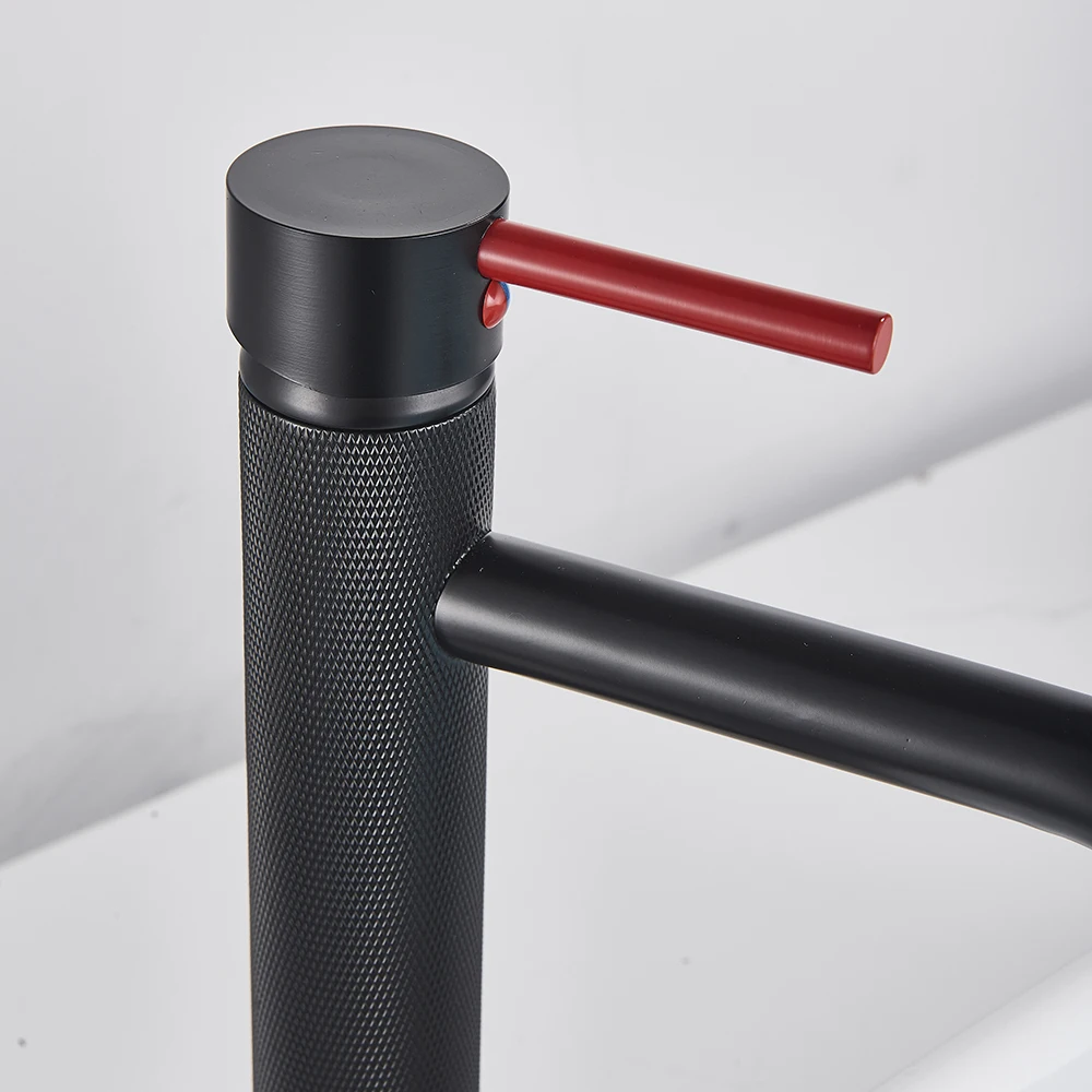 
Tall Basin Sink Faucet Matte Black Slim Bathroom Washbasin Water Mixer Tap Hot Cold Water Basin Crane Tap Bathroom Tap 