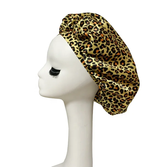 
wholesale custom logo sublimation bonnets women satin silk hair wrap for sleeping 