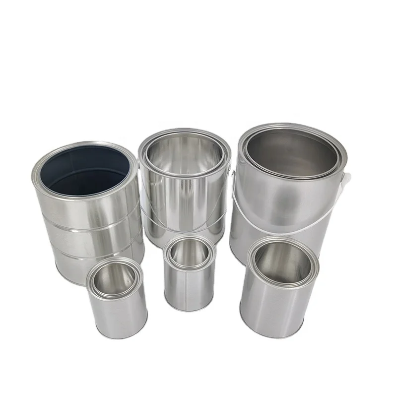 Wholesale 1L-4L small sizes round metal empty tin cans for paint can with lever pry lid
