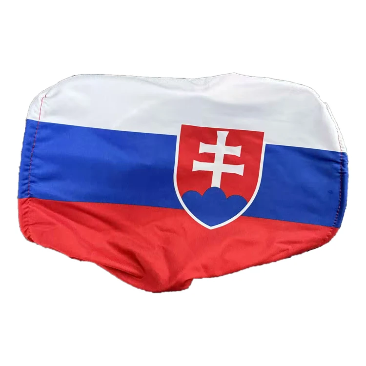 Custom Logo Printed Polyester And Spandex Country Car Rearview Mirror Flag For Car