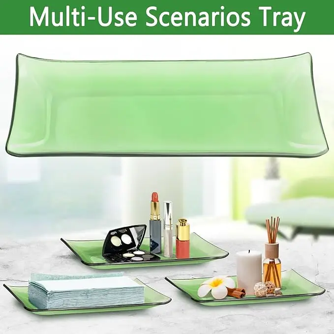 2024 Bathroom Accessories Set, 4 Pcs Green Glass Bathroom Accessories Sets Complete w/Lotion Soap Dispenser, Toothbrush Holder