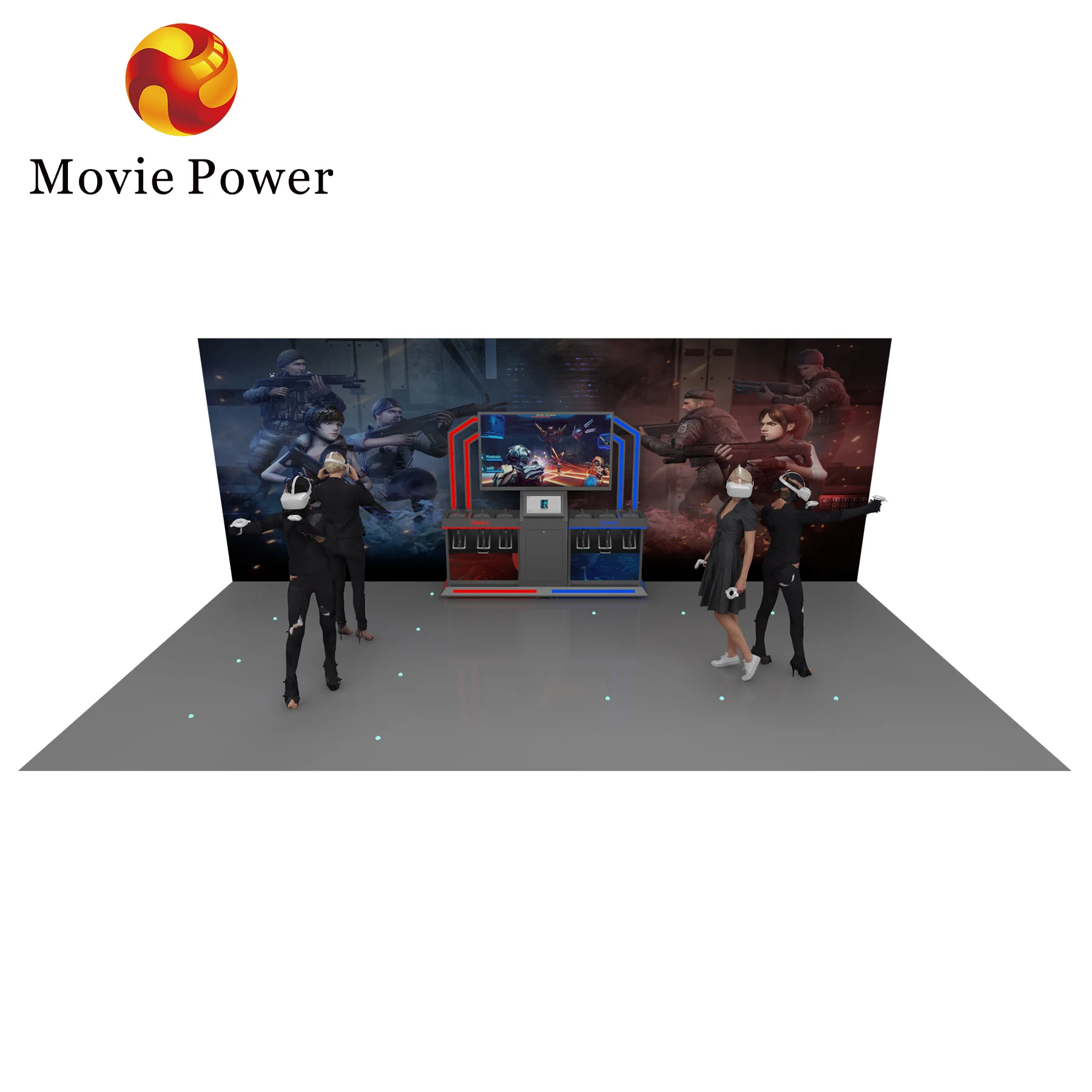 9d VR room kat walk vr arena big space adult simulation games vr shooting arena multiplayer