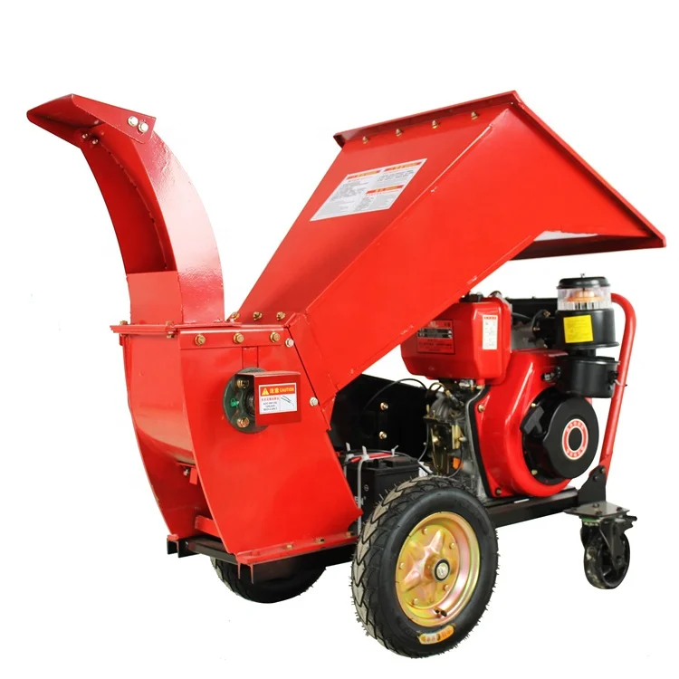 Manufactory Wood Chipper Shredder Portable Hydraulic Wood Log Branch Chipper Shredder Electrically started diesel engine