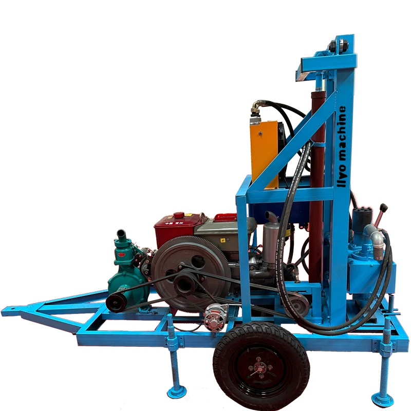 150 meter deep diesel hydraulic borehole drilling rig portable water well drilling rig machine