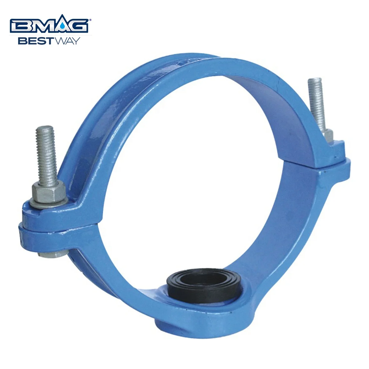 BMAG EPDM 80mm 100mm 150mm 200mm 250mm 300mm Ductile Iron Saddle Clamp for Pvc Pipe Water