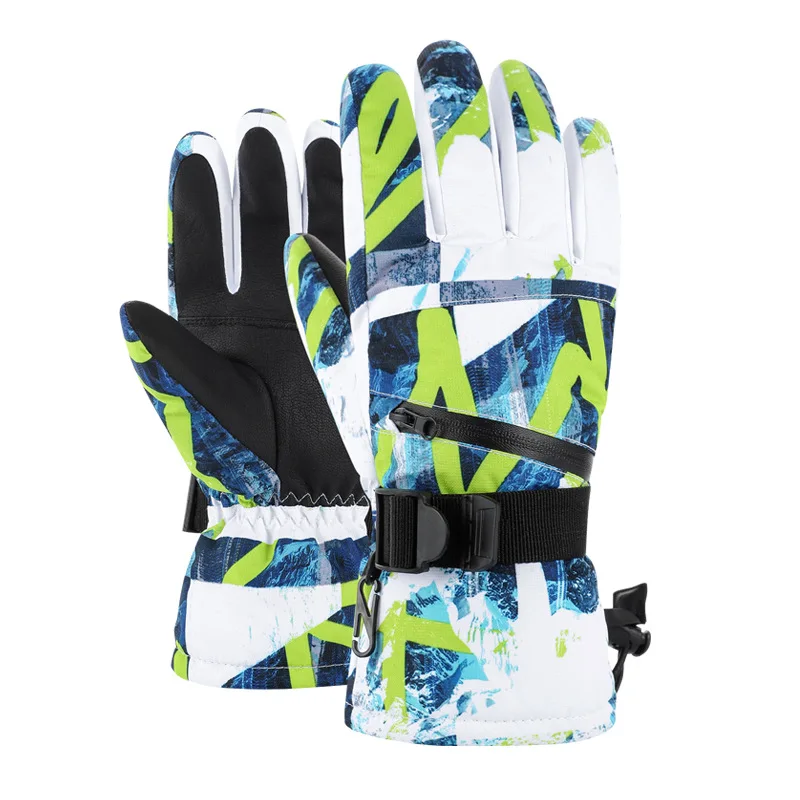 Winter Ski Gloves Plus Velvet Warm Touch Screen Snowboard Racing Waterproof Gloves For Men And Women