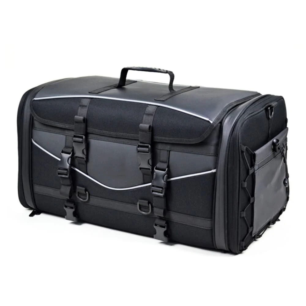 Motorcycle duffel bag, motorcycle tail bag, large capacity 65-85L expandable motorcycle tank bag